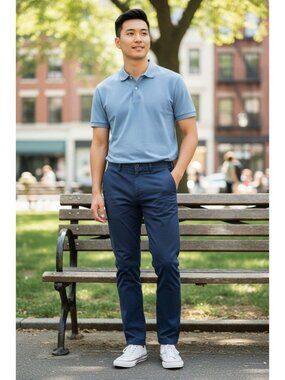 English Laundry Mens Straight Leg Chino Pants Slim Fit Blue Size 34x29
